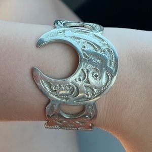 Vintage Arabic Muslim Allah Egyptian Etruscan Islamic Cuff Bangle Bracelet